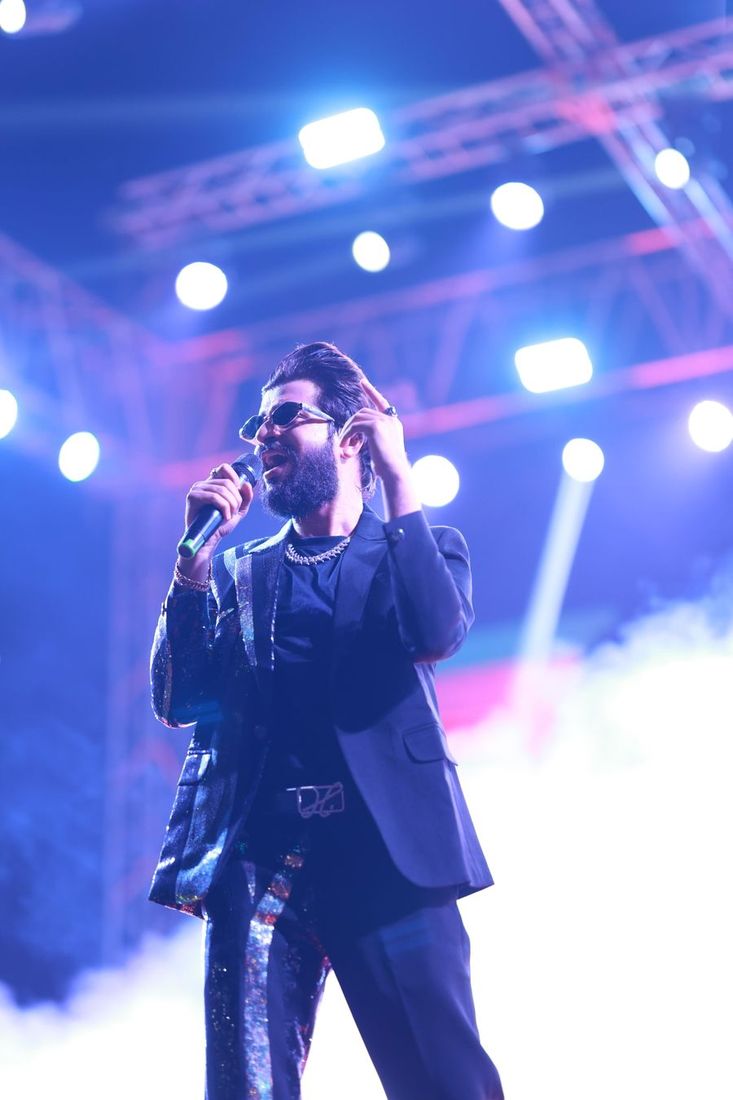 Blue hour, festival stage